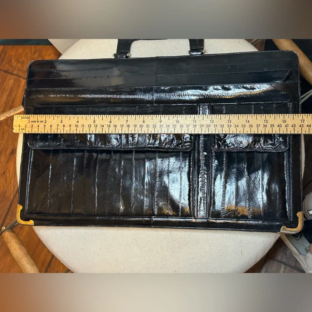Vintage 1980s Sunco Genuine Eel Skin Briefcase Business Accessories Travel Bag